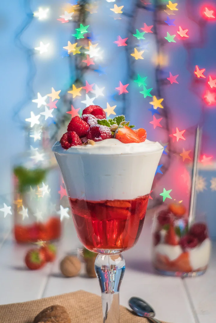 Red Berries and Creamy Dessert Close-Up – Commercial Food Photography