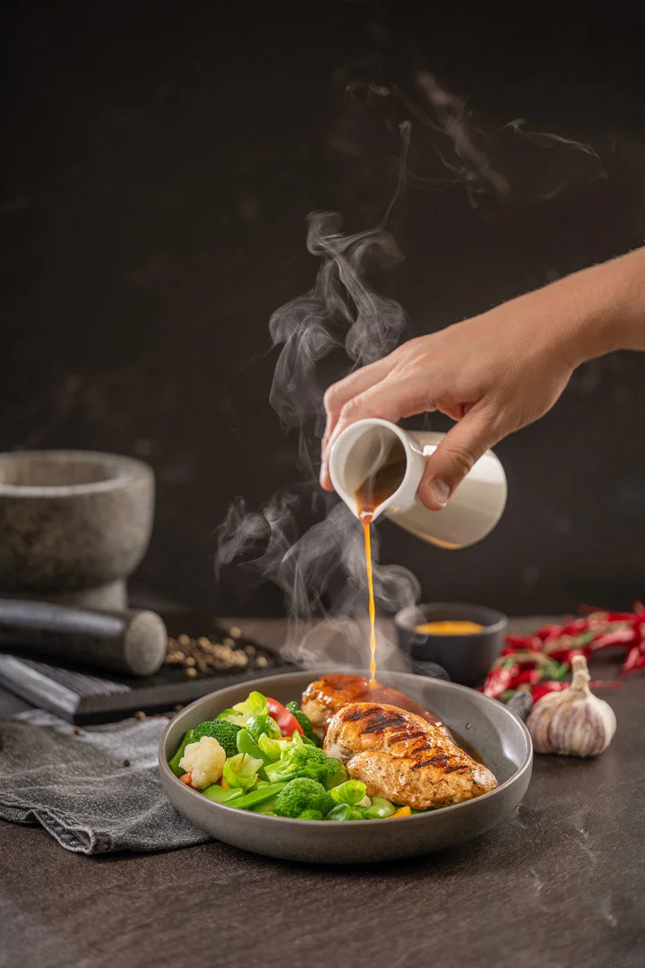 Cooking Food: Vegetables and Meat Photograph – Editorial Food Image