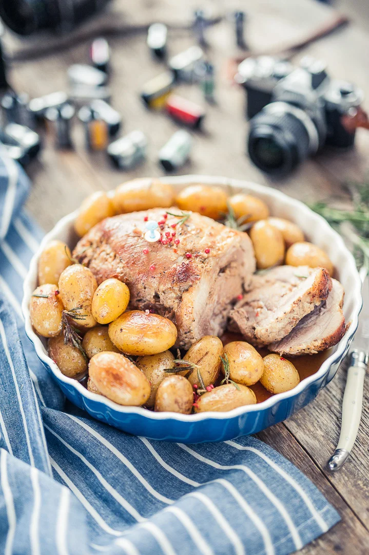 Red Carrots on a Pan with Herbs – Editorial Food Image
