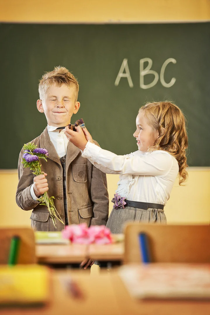 Two Children Wearing Hats, Summer Day – Kids Portrait Photography